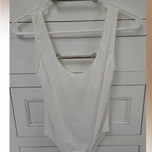 NanaMacs Cream Sleeveless Bodysuit